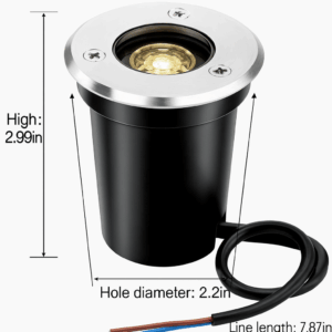 Empot. piso 1w JT-15617-SS 3000K 65 mm acero inox 110-240V