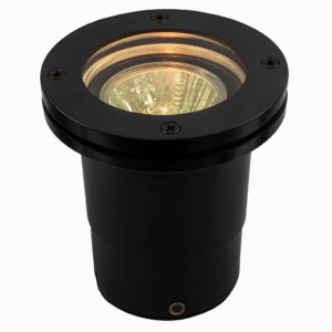 Empot. piso GU-10 JT-15604B-FG cuerpo de fibra de vidrio negro