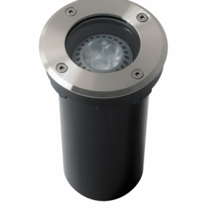 Empot. piso GU-10 JT-15604B-FG cuerpo de fibra de vidrio negro