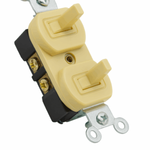 INTERRUPTOR DOBLE U05 VINTAGE TIPO LEVITON COLOR MARFIL