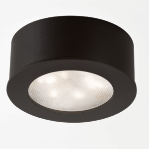Lamp. superf. 2w 3000k LCG111B-2 BK negro Ø 70mm x 14.5mm 35° 100-265v de gabinete
