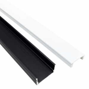 Perfil U 15 x 7 x 3 mt NEGRO aluminio con difusor (micro)