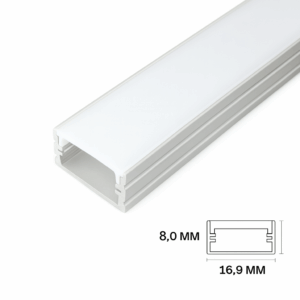 Perfil U gris 18 x 7 x 3 mt aluminio con difusor