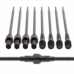 Conector eléctrico impermeable de 3 pines 18AWG IP65 Conector macho-hembra