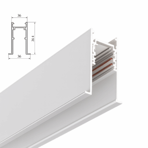 Riel externo T2510 WH MAGNETICO LAIKO 2 mt 31*42 mm recesado blanco